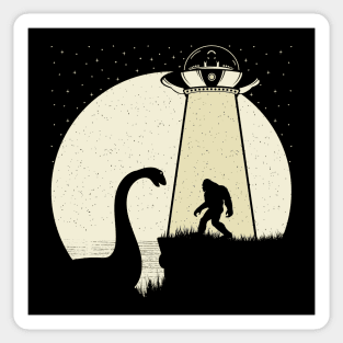 Bigfoot UFO Abduction Sticker